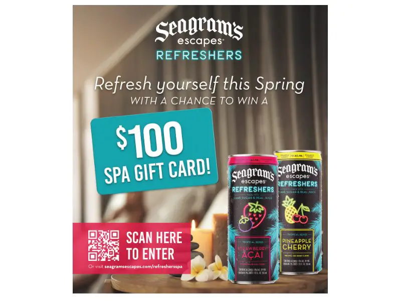 Seagram’s Escapes Enter To Win A Spafinder Gift Card Sweepstakes - Win A $100 Spa Gift Card (100 Winners)