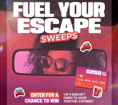 Seagram’s Escapes Fuel Your Escape Sweepstakes - Win a $250 Gift Card (5 Winners)