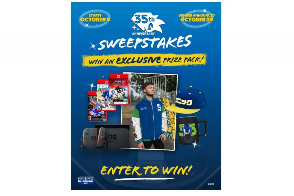 SEGA Shop Sonic: The Hedgehog 35th Anniversary Memories And Beyond Sweepstakes - Win A Nintendo Switch 2 Console With Sonic Games, Merch & More
