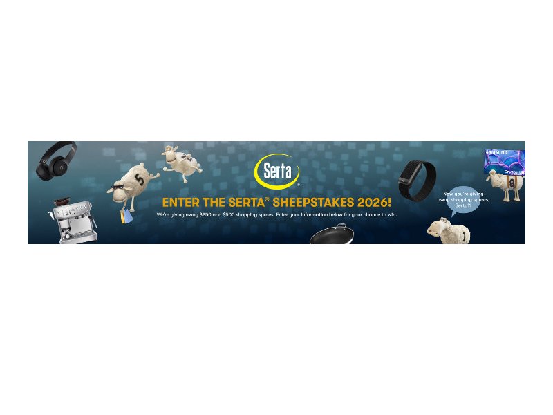 Serta Sheepstakes 2026 – Win A $500 Or $250 Shopping Credit (100 Winners)
