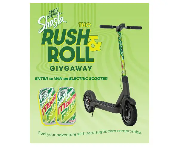 Shasta Zero Sugar The Rush And Roll Giveaway - Win An EScooter & More
