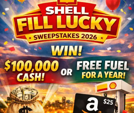 Shell Fill Lucky Sweepstakes 2026 – Win $100,000 Cash & Free Fuel for a Year