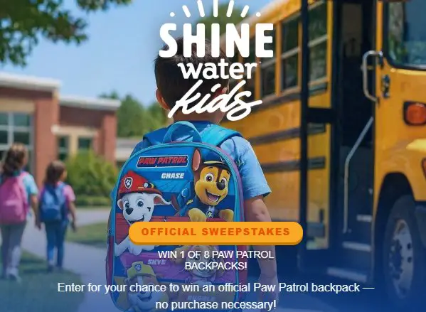 ShineWater “Paw Patrol” Sweepstakes - Paw Patrol Backpacks & ShineWater Merch Up For Grabs