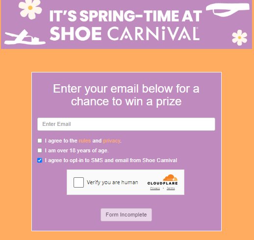 Shoe Carnival April Word Fury Visa Card Instant Win Game – Win Gift Cards, Reward Cards, Perks Points & Coupons (2,105 Winners)