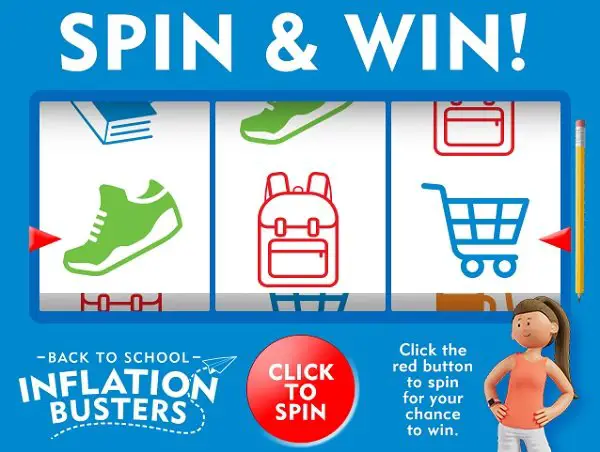 Shoe Carnival's Back To School Inflation Busters Spin & Win Instant Win Game & Sweepstakes