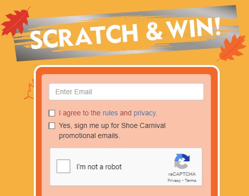 Shoe Carnival Scratch & Win Contest - Win $1,000 Cash or 1 of 300 $50 Gift Cards
