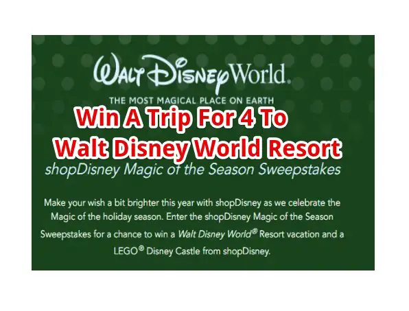 Shop Disney Holiday Sweepstakes - Win A Trip For 4 To Walt Disney World Resort