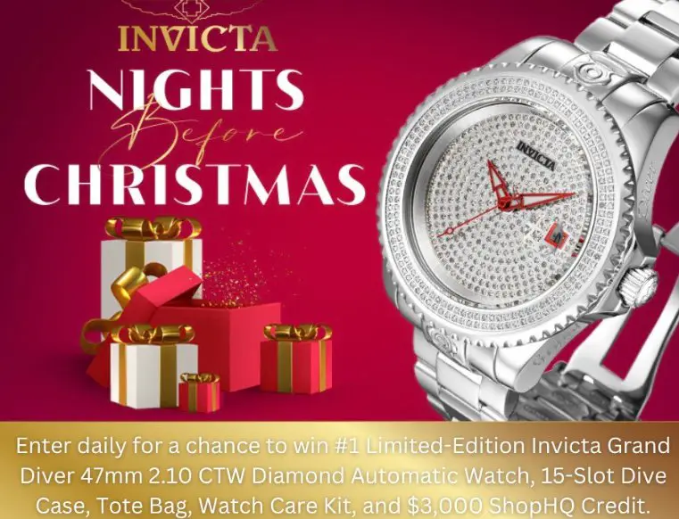 ShopHQ’s Invicta Nights Before Christmas Sweepstakes - Win A $3,000 ShopHQ Holiday SHopping Spree + Invicta Watch