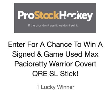 Signed Max Pacioretty Stick Giveaway