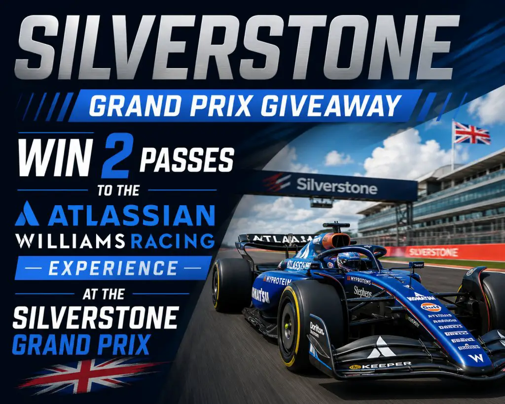 Silverstone Grand Prix Giveaway – Win 2 Passes To The Atlassian Williams Racing Experience