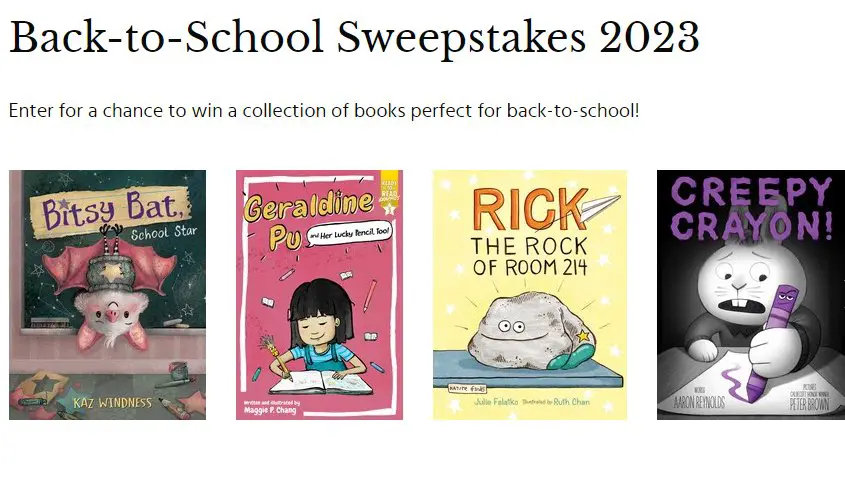 Simon & Schuster Back – To - School Sweepstakes 2023 –  Win A $106 Book Prize Pack
