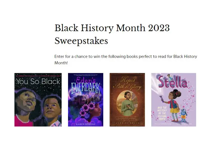Simon & Schuster Black History Month 2023 Sweepstakes - Win A Collection of 12 Books