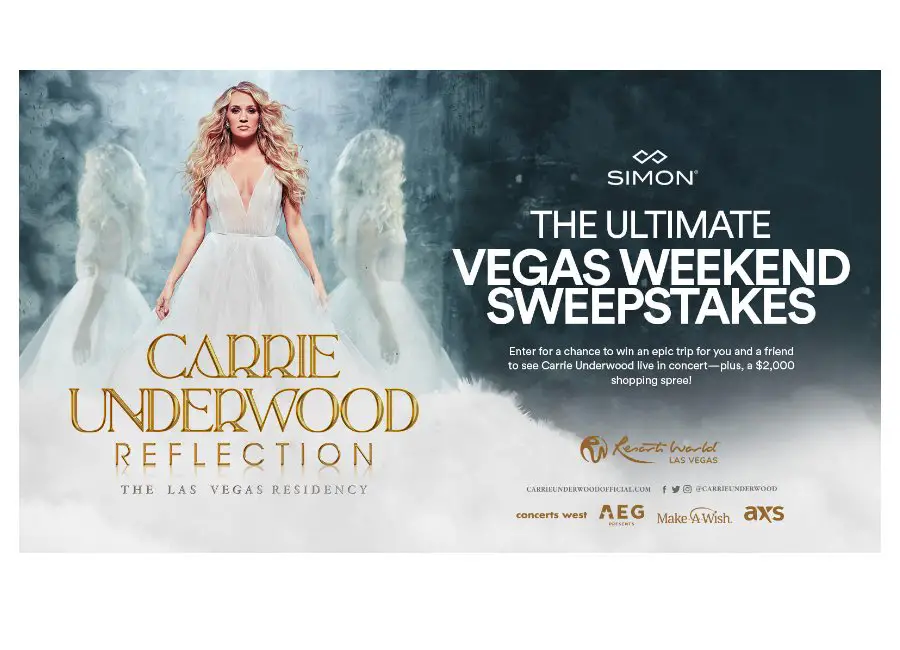Simon X Carrie Underwood Vegas Flyaway - Win A Trip For 2 To Vegas To See Carrie Underwood Live In Concert