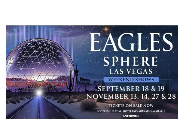 SiriusXM Eagles at Sphere Las Vegas Sweepstakes - Win a Trip for 2 to attend the Eagles at Sphere Las Vegas.