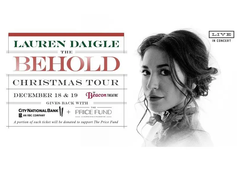 SiriusXM Lauren Daigle The Behold Christmas Tour SiriusXM Sweepstakes - Win A Trip For Two To New York