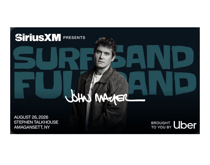 SiriusXM Presents: John Mayer Flyaway Sweepstakes - Win A Trip For Two To A John Mayer Concert