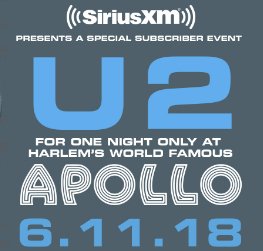SiriusXM Presents U2 at Harlems World Famous Apollo Theater