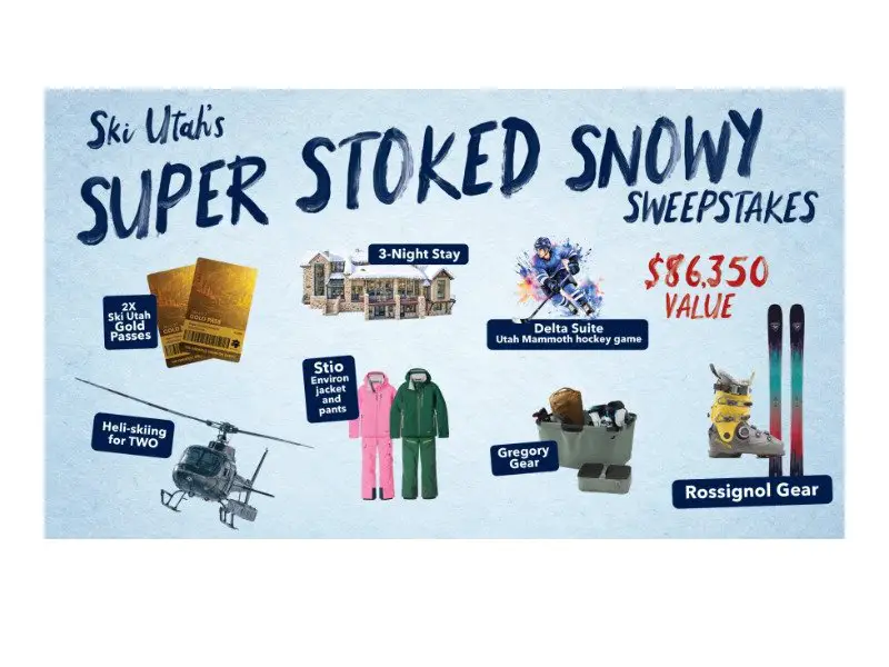 Ski Utah Super Stoked Snowy Sweepstakes - Win Ski Passes, Gear & More