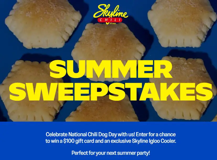 Skyline Chili Summer Sweepstakes - Win a Skyline Chili Cooler + $100 Skyline Chili Gift Card