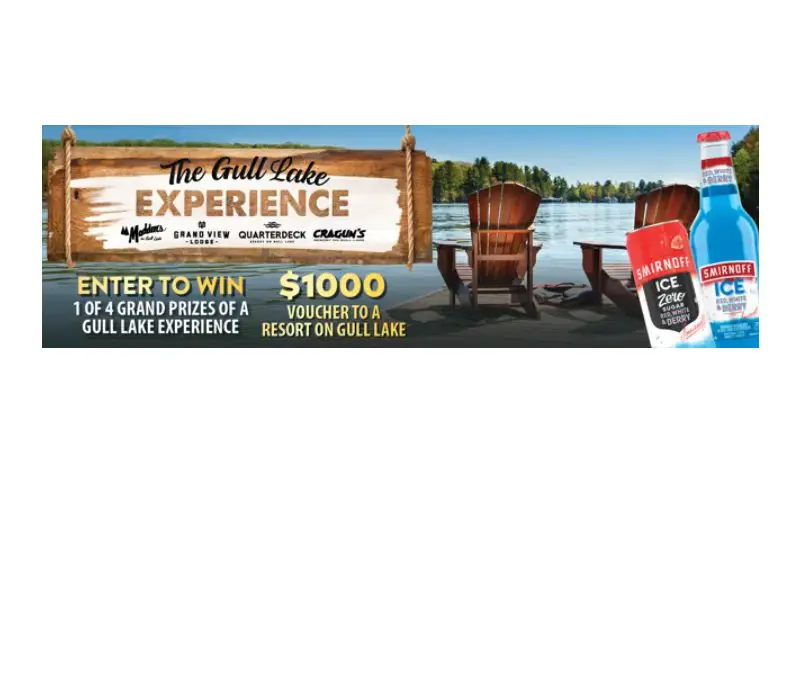 Smirnoff Red, White & Berry Gull Lake Experience Sweepstakes - Win A $1,000 Gull Lake Resort Voucher