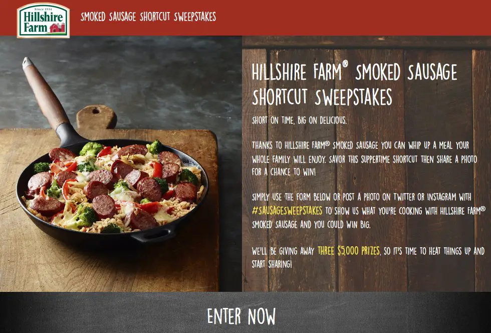 Smoked Sausage Shortcut Sweepstakes - $15,000 in All!