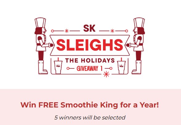 Smoothie King Sleighs the Holidays 2025 Giveaway - Win Free Smoothies for a Year