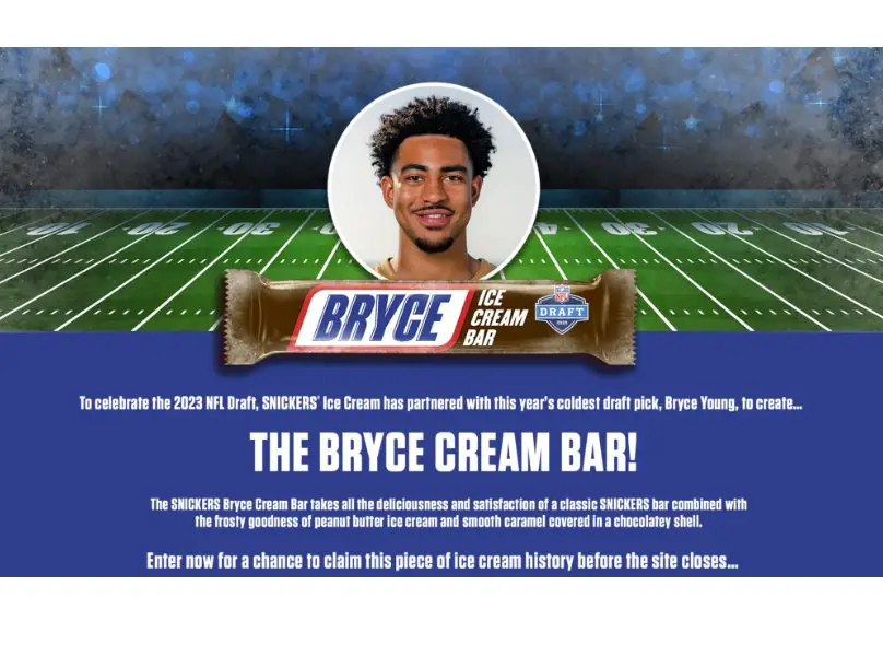 SNICKERS Bryce Cream Bar Sweepstakes - Win A Box Of Bryce Cream Bar (350 Winners)