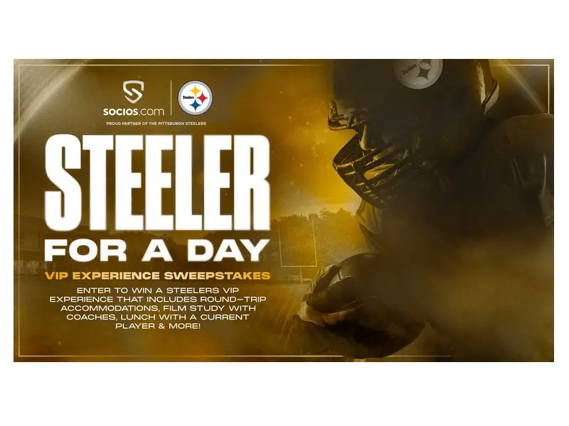 Socios.com 2022 Steelers For A Day Sweepstakes - Win Game Tickets, Steelers Facility Visit & More