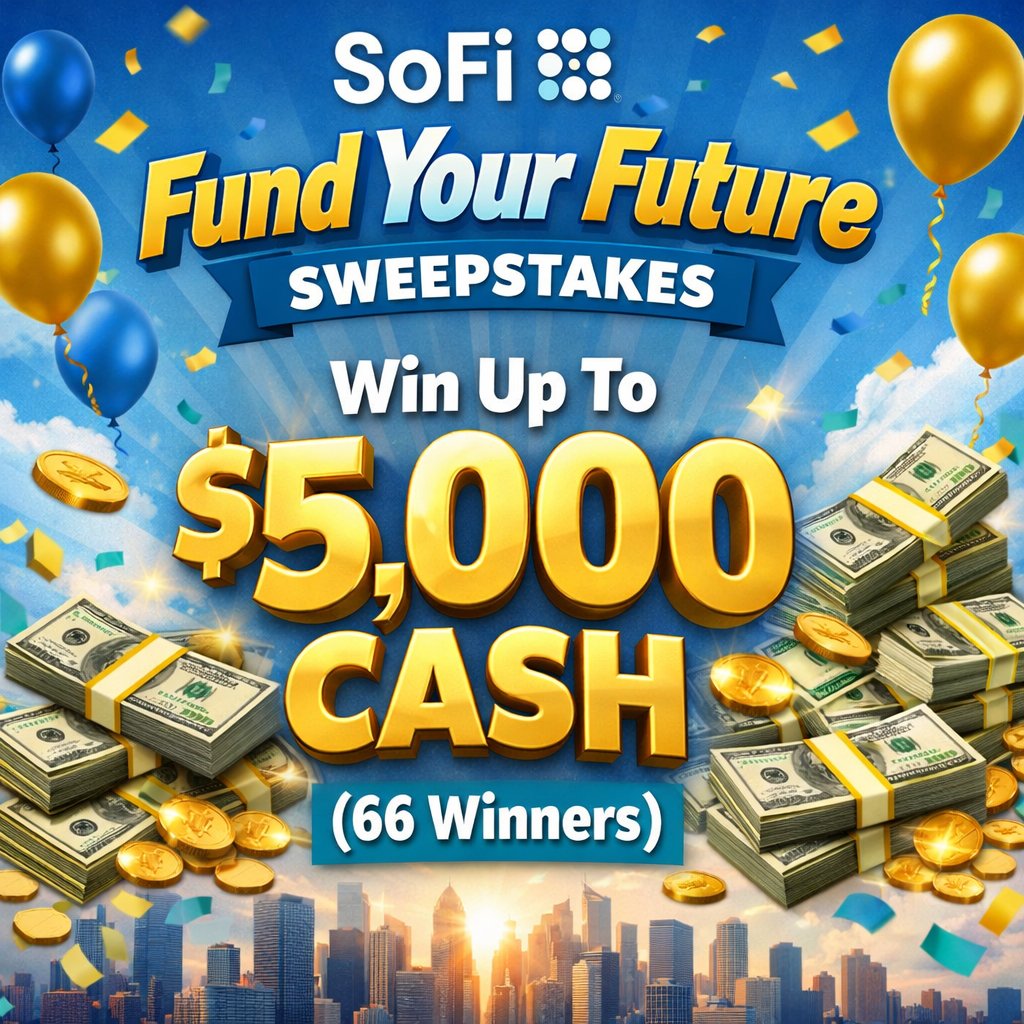 SoFi Fund Your Future Sweepstakes – Win Up To $5,000 Cash (66 Winners)