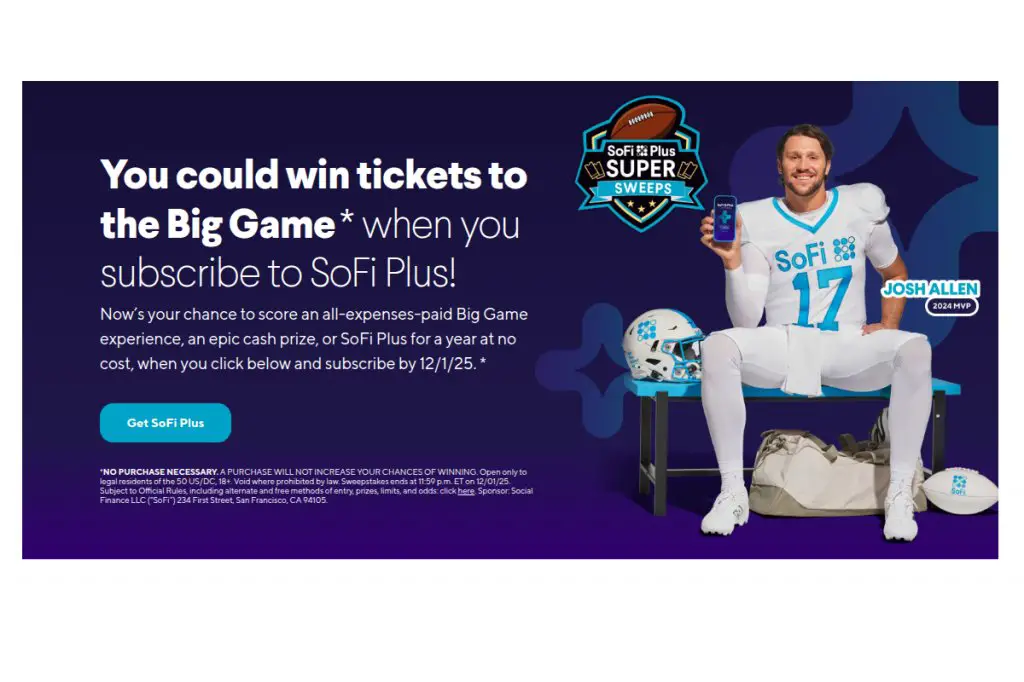 SoFi Plus Super Sweepstakes - Win A Trip For 2 To Super Bowl LIX & More