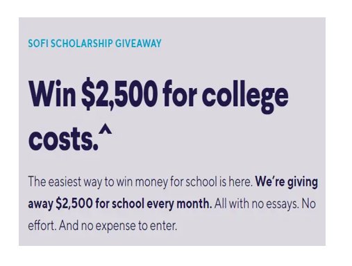 SoFi Scholarship Giveaway – Win $2,500 Scholarship (12 Winners)