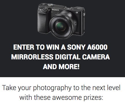 Sony a6000 Camera Giveaway