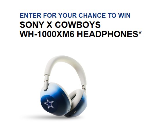Sony Electronics Dallas Cowboys Headphones Sweepstakes - Dallas Cowboys Sony Headphones Up For Grabs