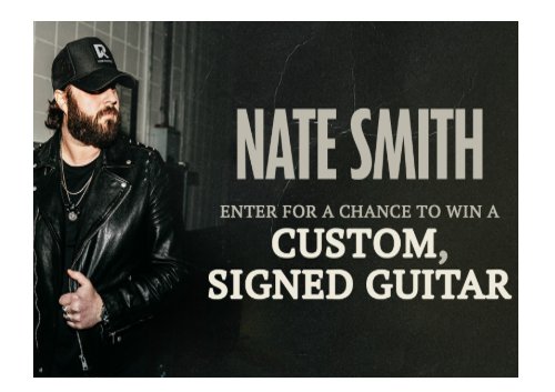 Sony Music Nate Smith Autographed Guitar Giveaway - Win a Custom Guitar Autographed by Nate Smith