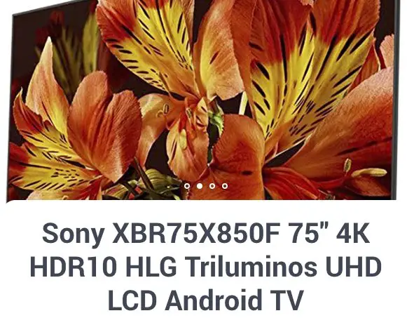 Sony XBR75X850F 75" 4K HDR10 HLG Triluminos UHD LCD Android TV