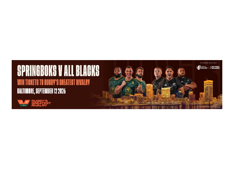 South African Rugby Union Rugby's Greatest Rivalry Sweepstakes - Win A Trip For Two To The Springboks v All Blacks Match