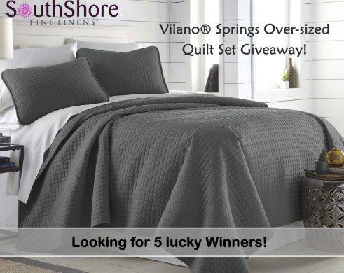 SouthShore Fine Linen Vilano Quilt Giveaway