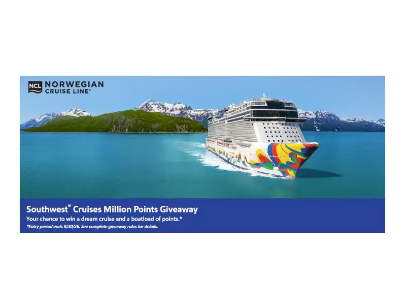 Southwest Cruises Million Points Giveaway - Win A Cruise For Two & More