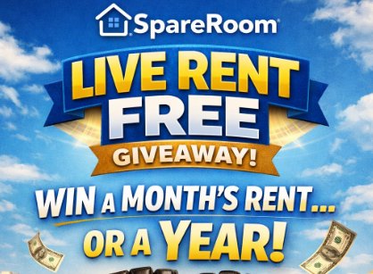 SpareRoom Live Rent Free For A Month Or Year Sweepstakes - Win 1 Month's or 1 Year's Rent In Cash