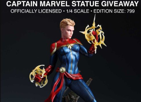 Speculative Fiction Collectibles' Captain Marvel Statue  Giveaway