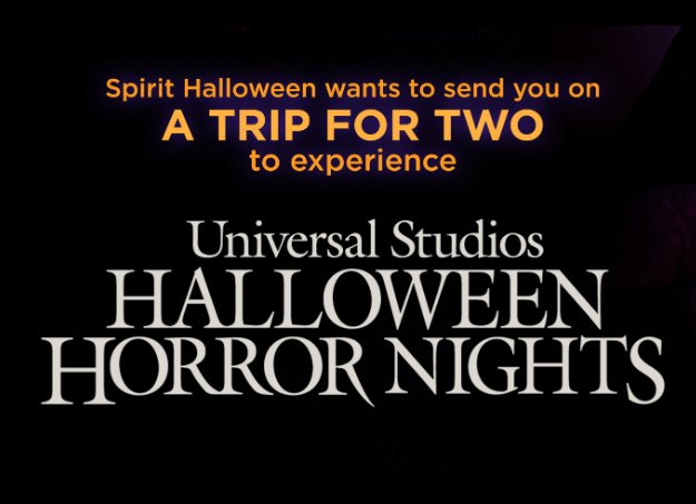 Spirit Halloween Superstores Halloween Horror Nights Sweepstakes – Win A Trip For 2 To Experience Universal Studios Halloween Horror Nights