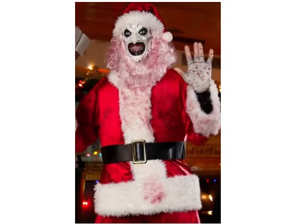 Spirit Halloween Terrifier Prize Pack Giveaway - win a Art the Clown Santa Animatronic