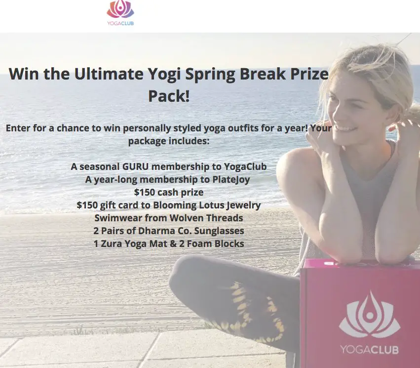 Spring Break Essentials for Yoga Sweepstakes