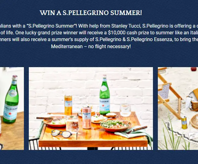 Stanley Tucci S Pellegrino Summer Sweepstakes - Win $10,000 For Summer