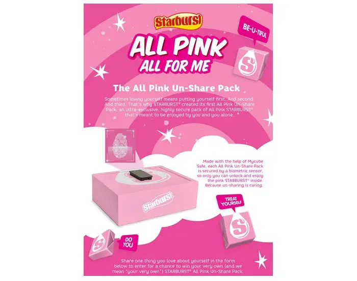 Starburst “All Pink. All For Me.” Sweepstakes - Win A Custom Designed Biometric Safe