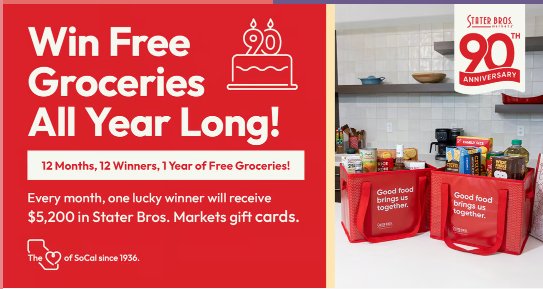 Starter Bros Free Groceries All Year Long Giveaway – Win Free Groceries For A Year (12 Winners)