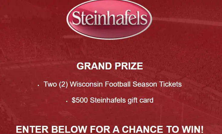 Steinhafels Wisconsin Badgers Make Camp Randall Your Home Sweepstakes - Win Wisconsin Football Season Tickets + $500 Steinhafels Gift Card