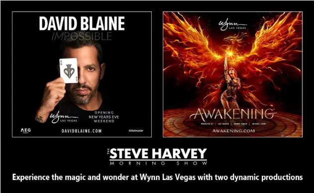 Steve Harvey Morning Show’s David Blaine Flyaway Sweepstakes – Win A Trip For 2 To See Magician David Blaine Live In Las Vegas, NV