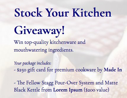 Stock Your Kitchen Sweepstakes