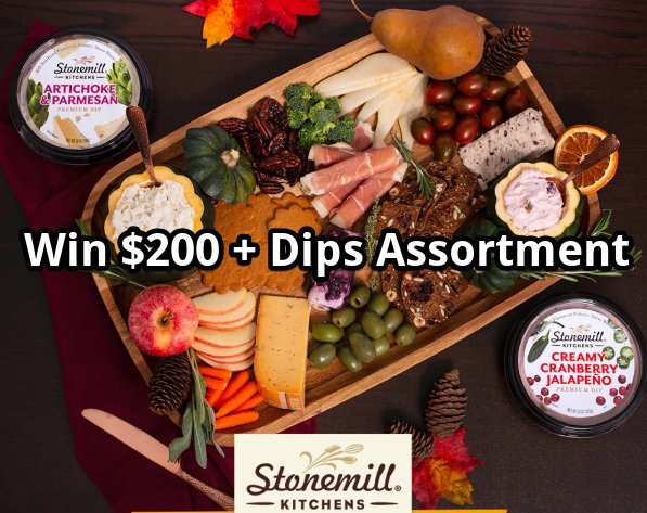 Stonemill Kitchens Thanksgiving Giveaway - Win $200 + An Assortment Of Stonemill Kitchens Dips